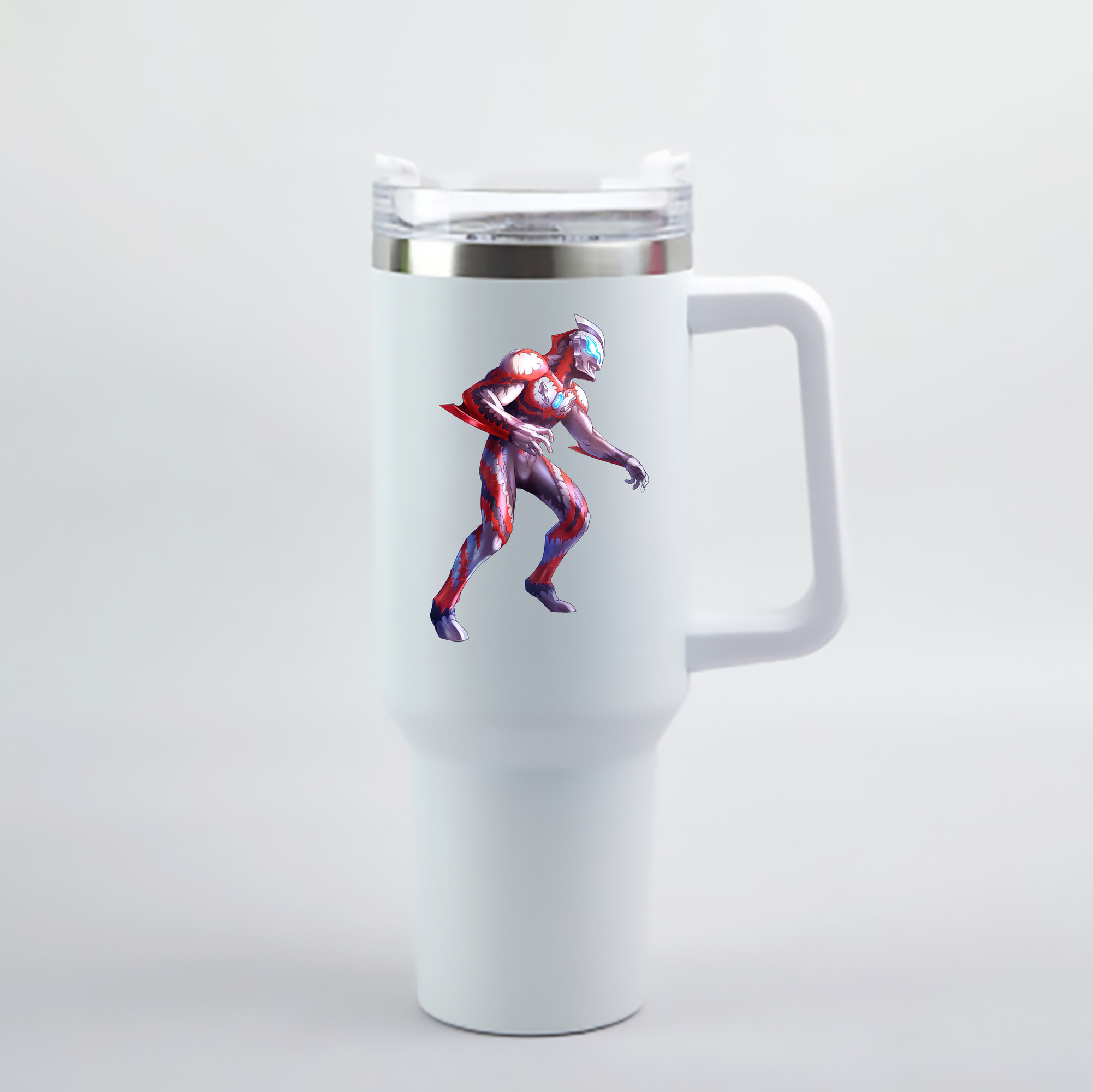 （画像用） ウルトラマン Ultraman 1200mL車用タンブラー - クリスタルステッカー（プラスチックストロー付き）