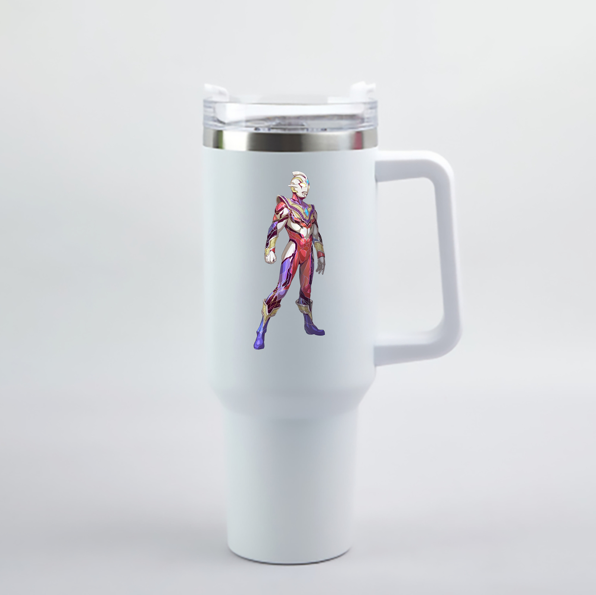 （画像用） ウルトラマン Ultraman 1200mL車用タンブラー - クリスタルステッカー（プラスチックストロー付き）