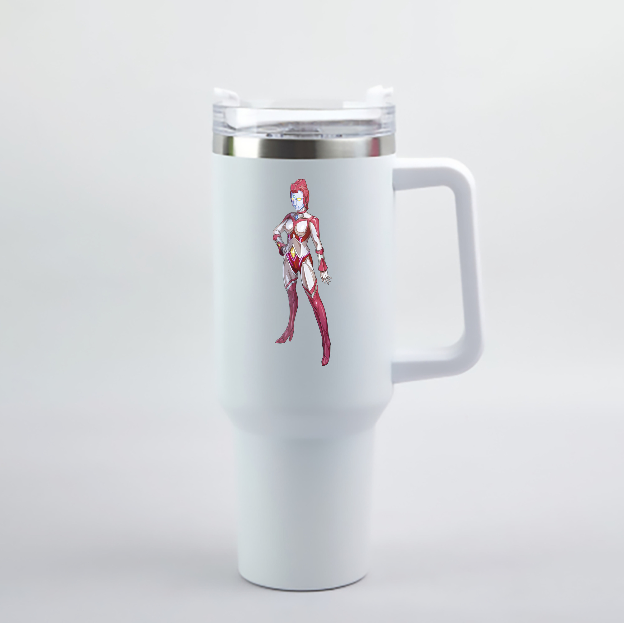（画像用） ウルトラマン Ultraman 1200mL車用タンブラー - クリスタルステッカー（プラスチックストロー付き）