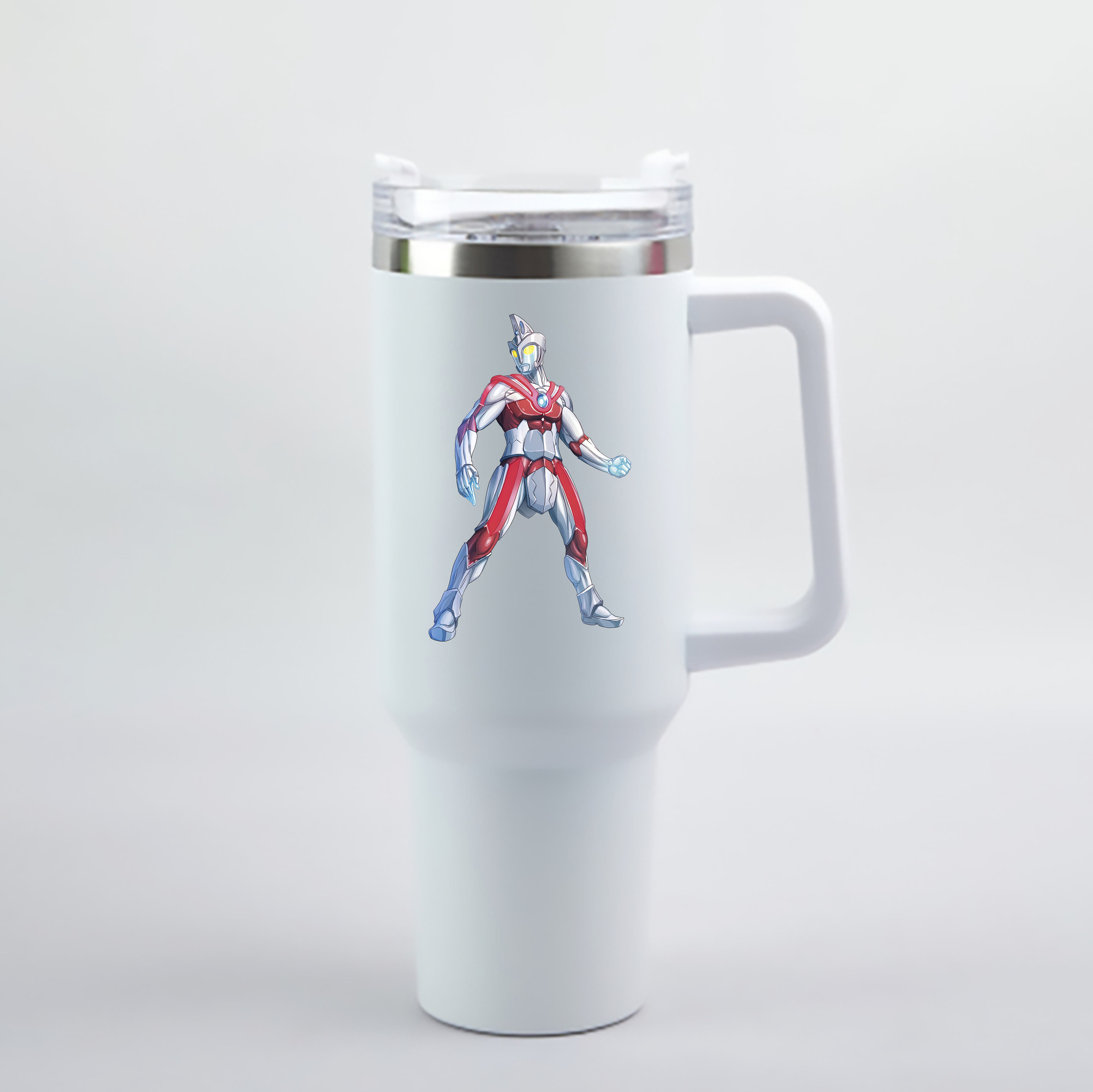 （画像用） ウルトラマン Ultraman 1200mL車用タンブラー - クリスタルステッカー（プラスチックストロー付き）