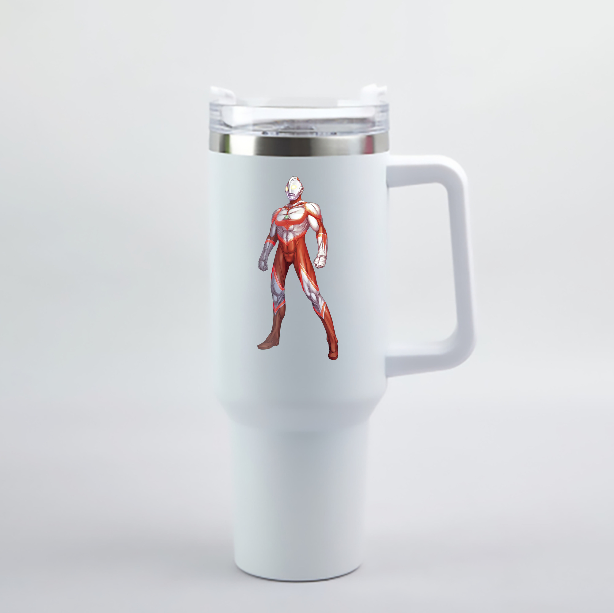 （画像用） ウルトラマン Ultraman 1200mL車用タンブラー - クリスタルステッカー（プラスチックストロー付き）