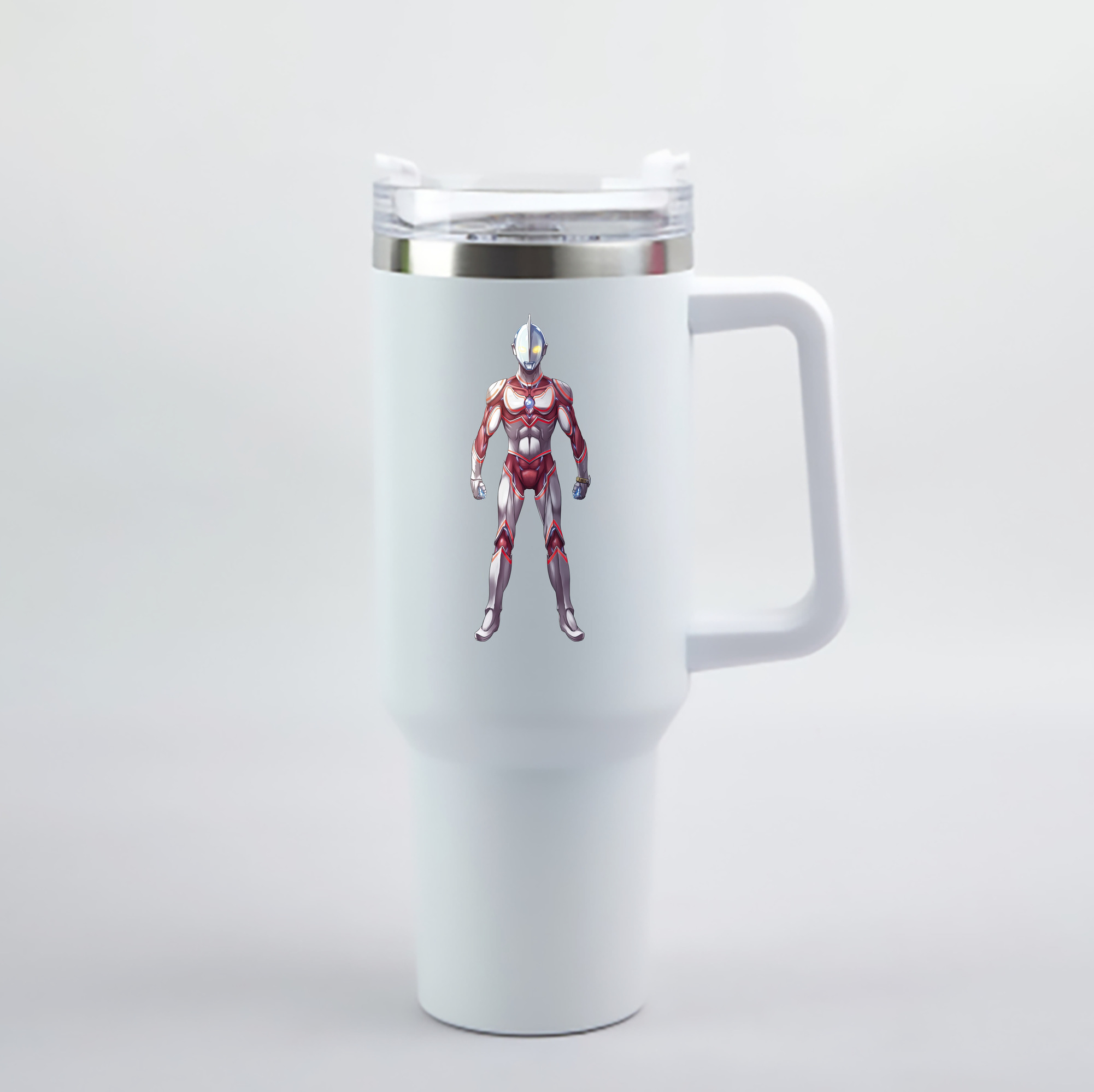 （画像用） ウルトラマン Ultraman 1200mL車用タンブラー - クリスタルステッカー（プラスチックストロー付き）