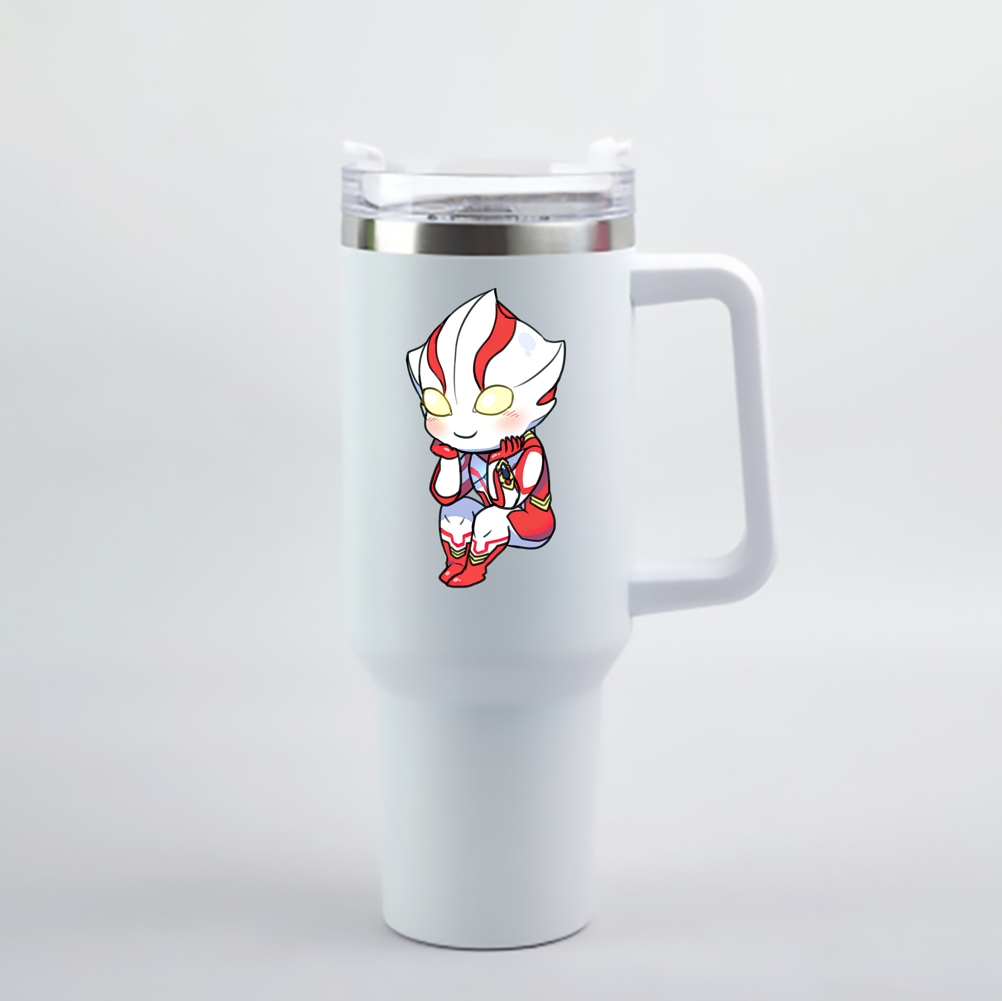 （画像用） ウルトラマン Ultraman 1200mL車用タンブラー - クリスタルステッカー（プラスチックストロー付き）