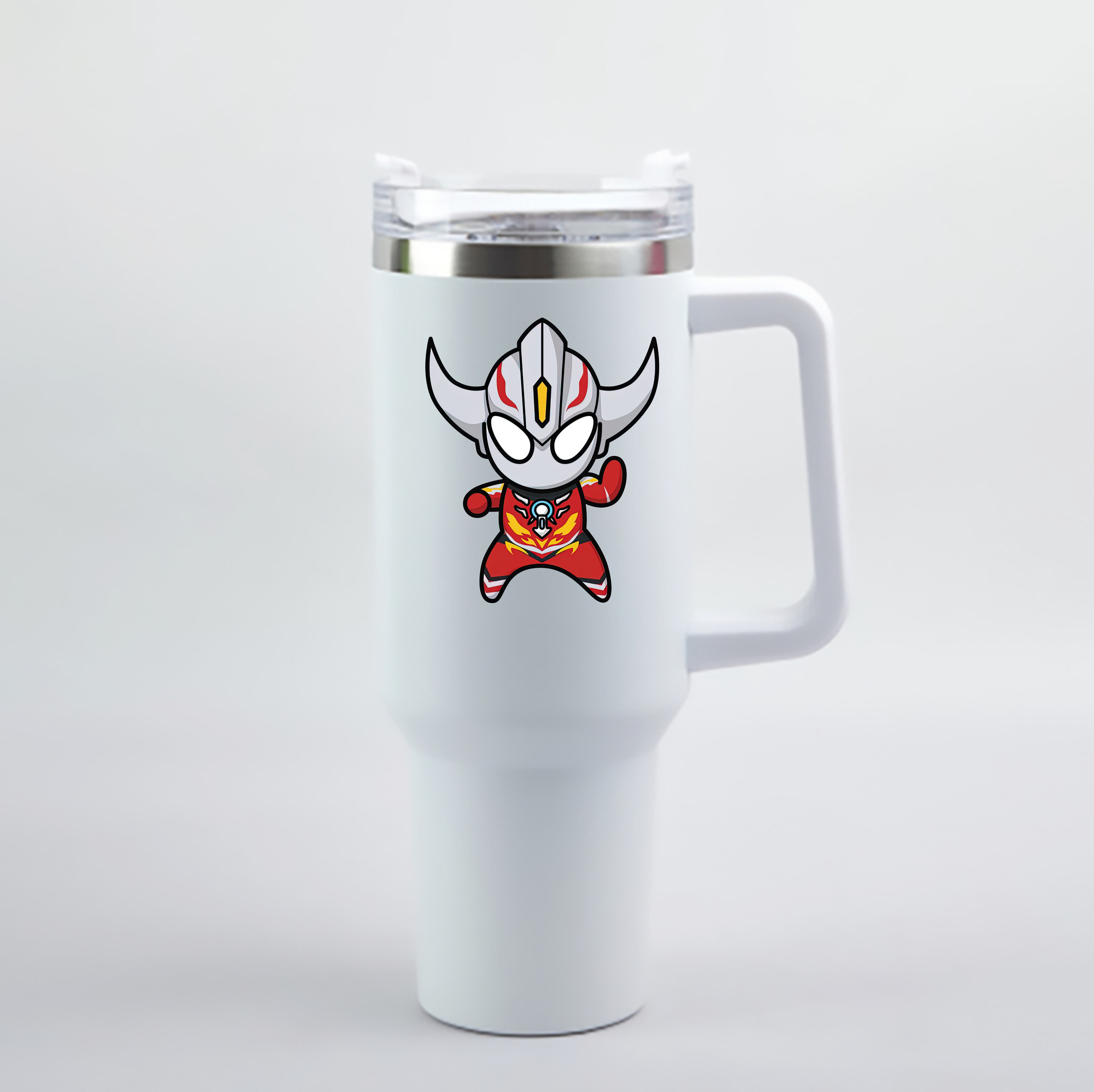 （画像用） ウルトラマン Ultraman 1200mL車用タンブラー - クリスタルステッカー（プラスチックストロー付き）