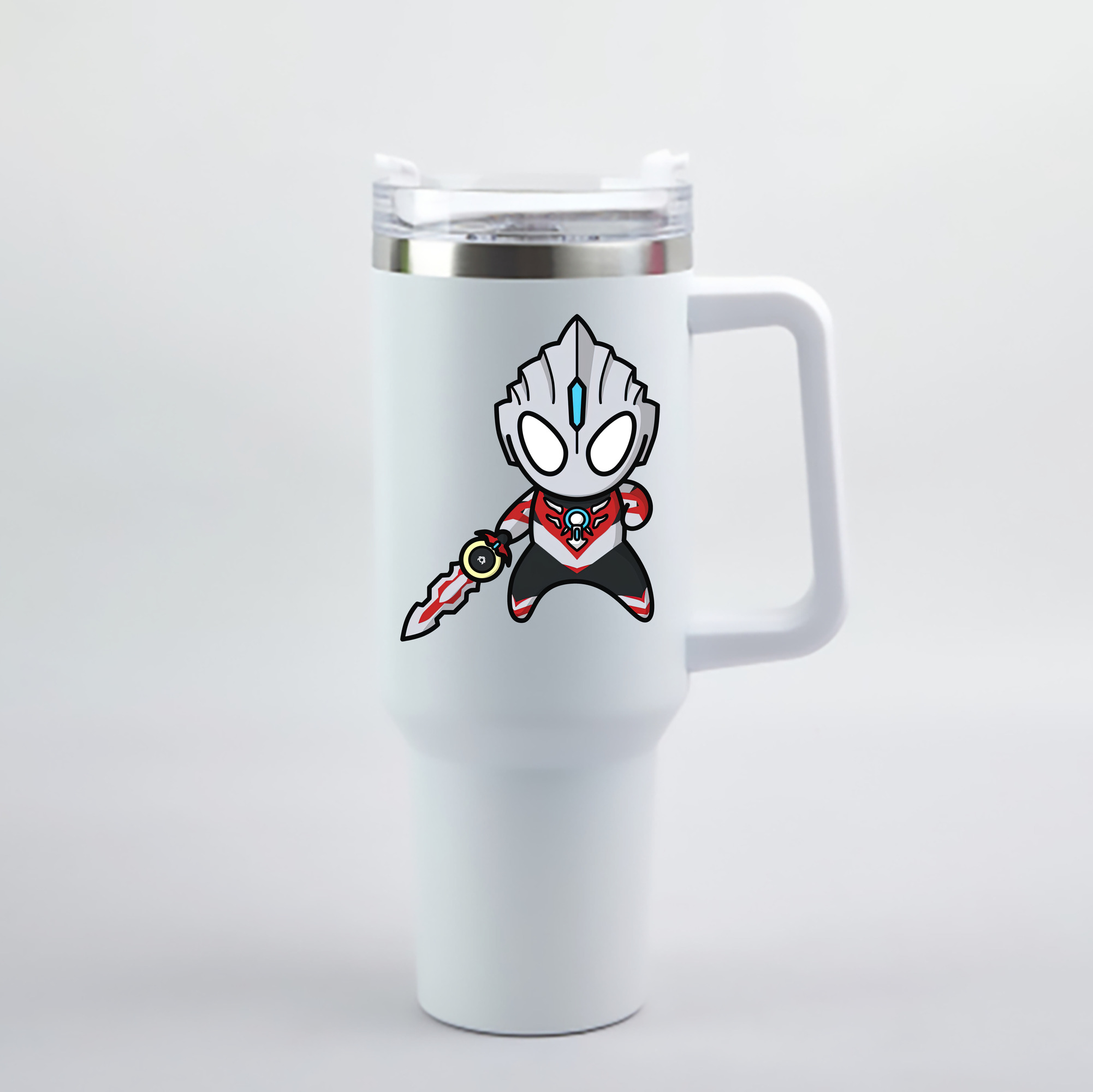 （画像用） ウルトラマン Ultraman 1200mL車用タンブラー - クリスタルステッカー（プラスチックストロー付き）