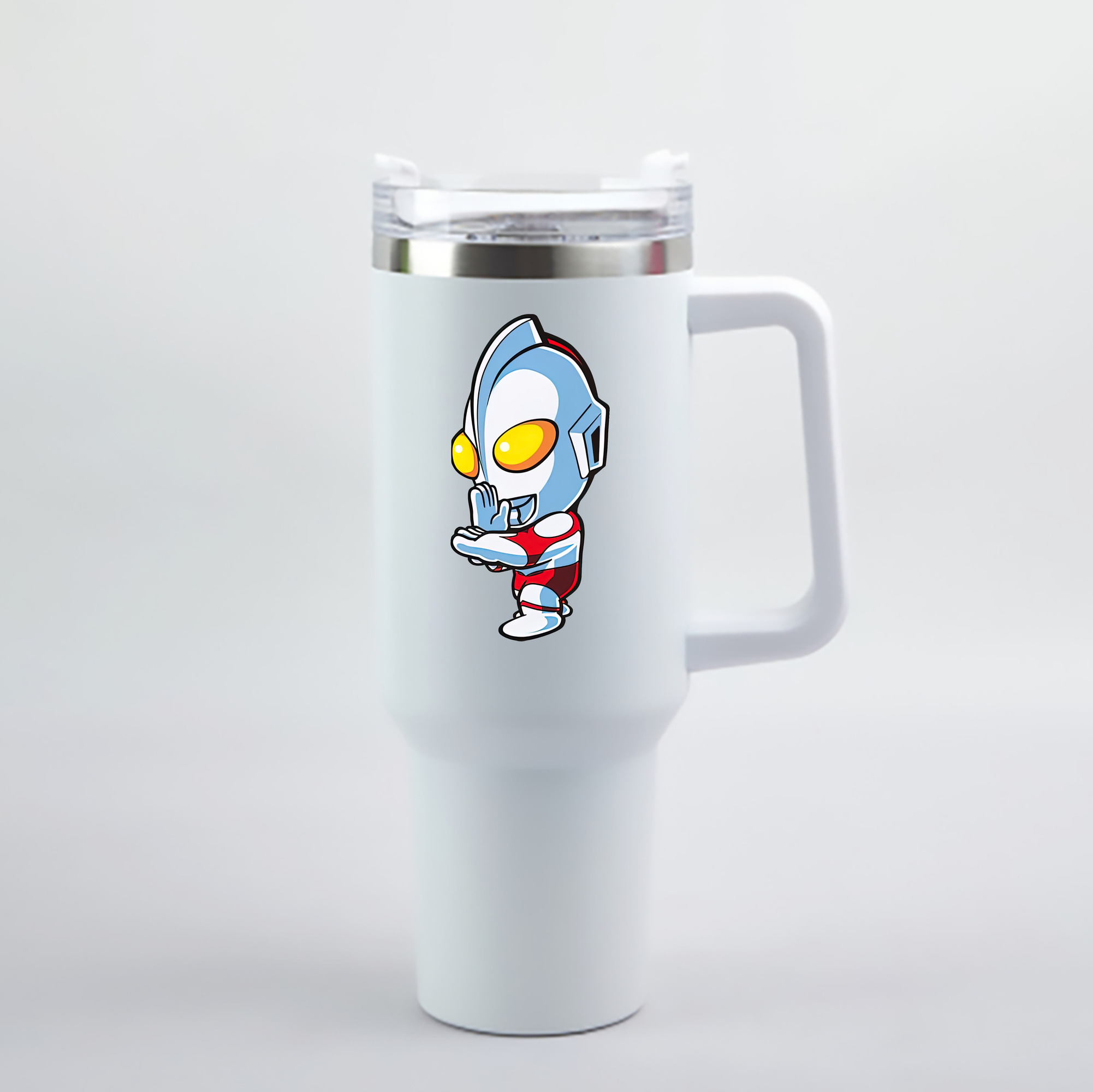 （画像用） ウルトラマン Ultraman 1200mL車用タンブラー - クリスタルステッカー（プラスチックストロー付き）