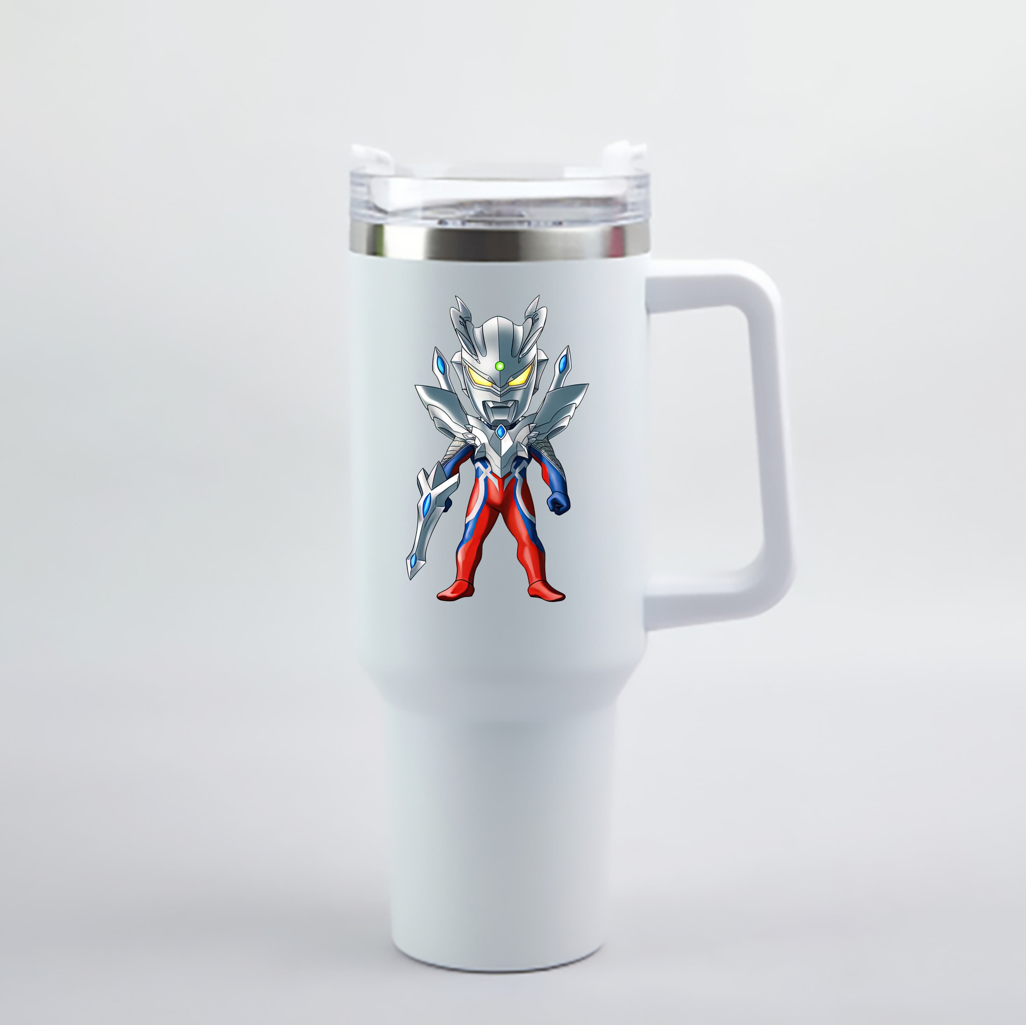 （画像用） ウルトラマン Ultraman 1200mL車用タンブラー - クリスタルステッカー（プラスチックストロー付き）